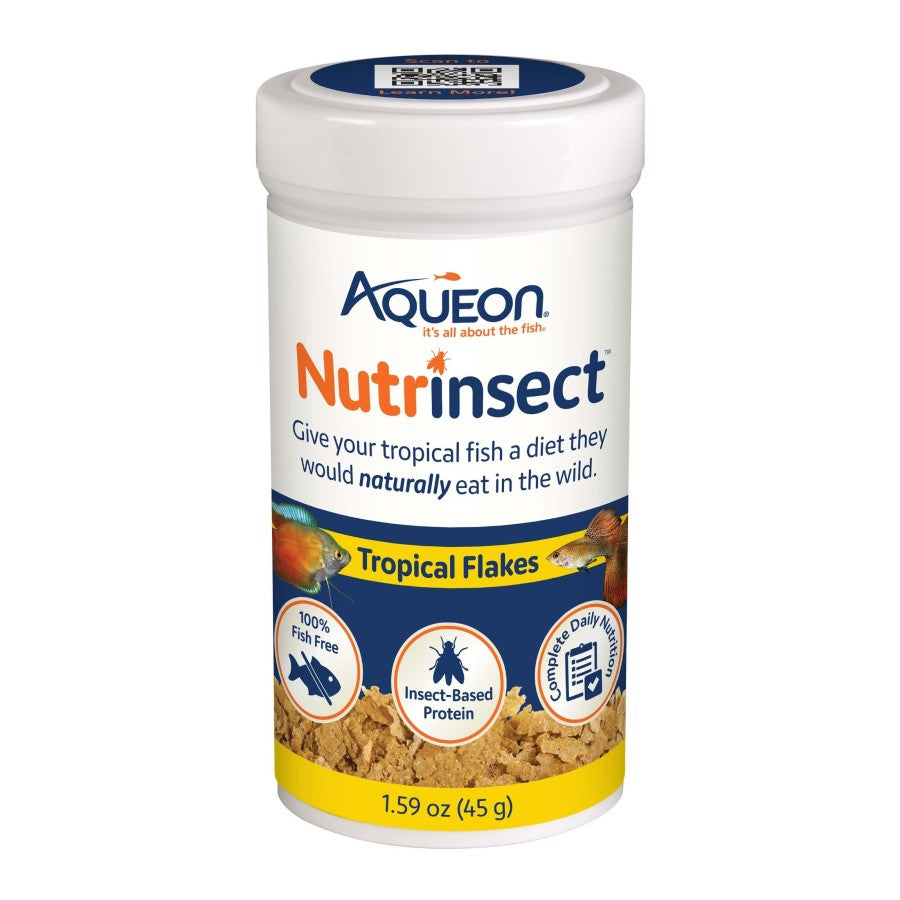 Aqueon Nutrinsect Fish-Free Fish Food Tropical Flakes 1ea/1.59 oz-