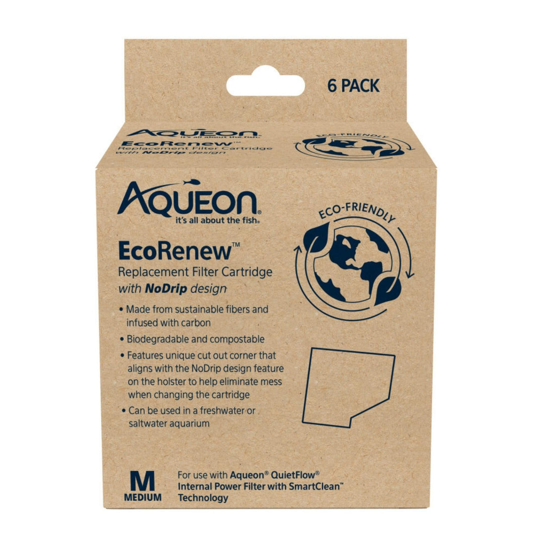 Aqueon Ecorenew Filter Cartridges 1ea/Medium 6 Pk-