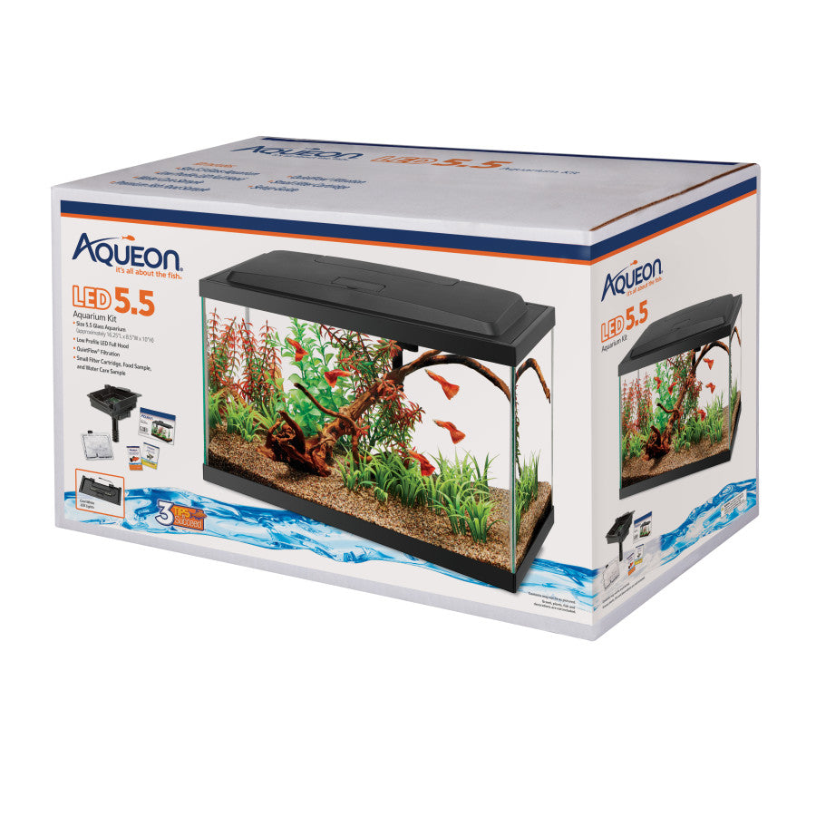 Aqueon Aquarium Starter Kit with LED Lighting 1ea/5.5-