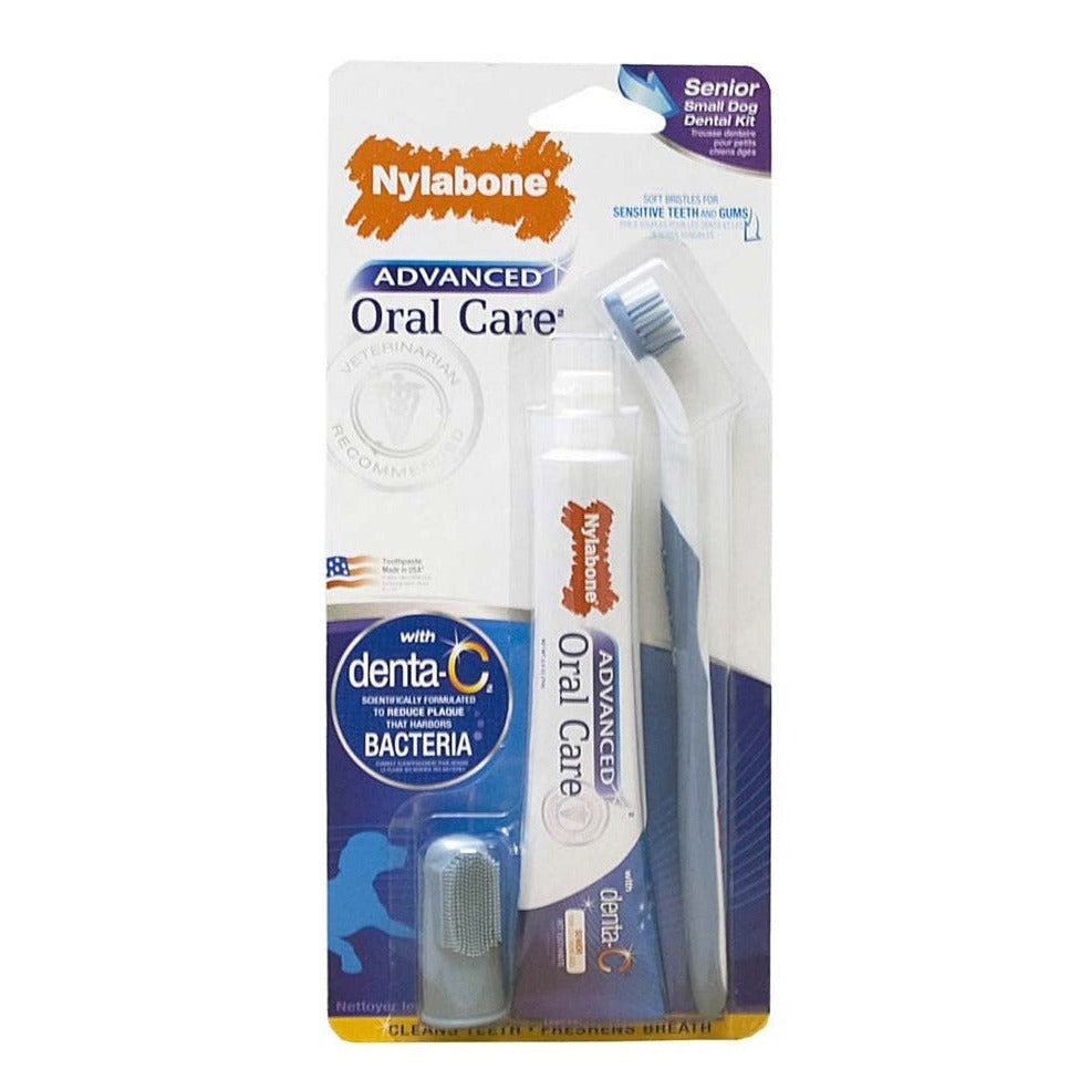 Nylabone Advanced Oral Care Senior Dog Dental Kit Bacon 1ea-