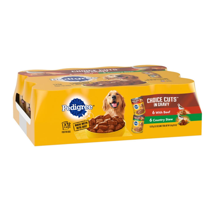 Pedigree Choice Cuts in Gravy Adult Wet Dog Food Variety Pack (Beef, Country Stew) 158.7oz. (Case of 12)