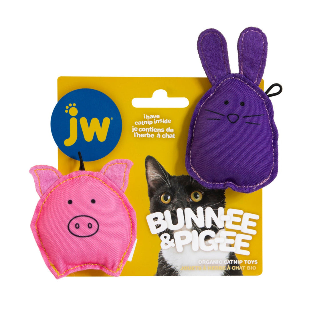 JW Pet Cat Pig-ee & Bunn-Ee Catnip Combo Toy 1ea/SM