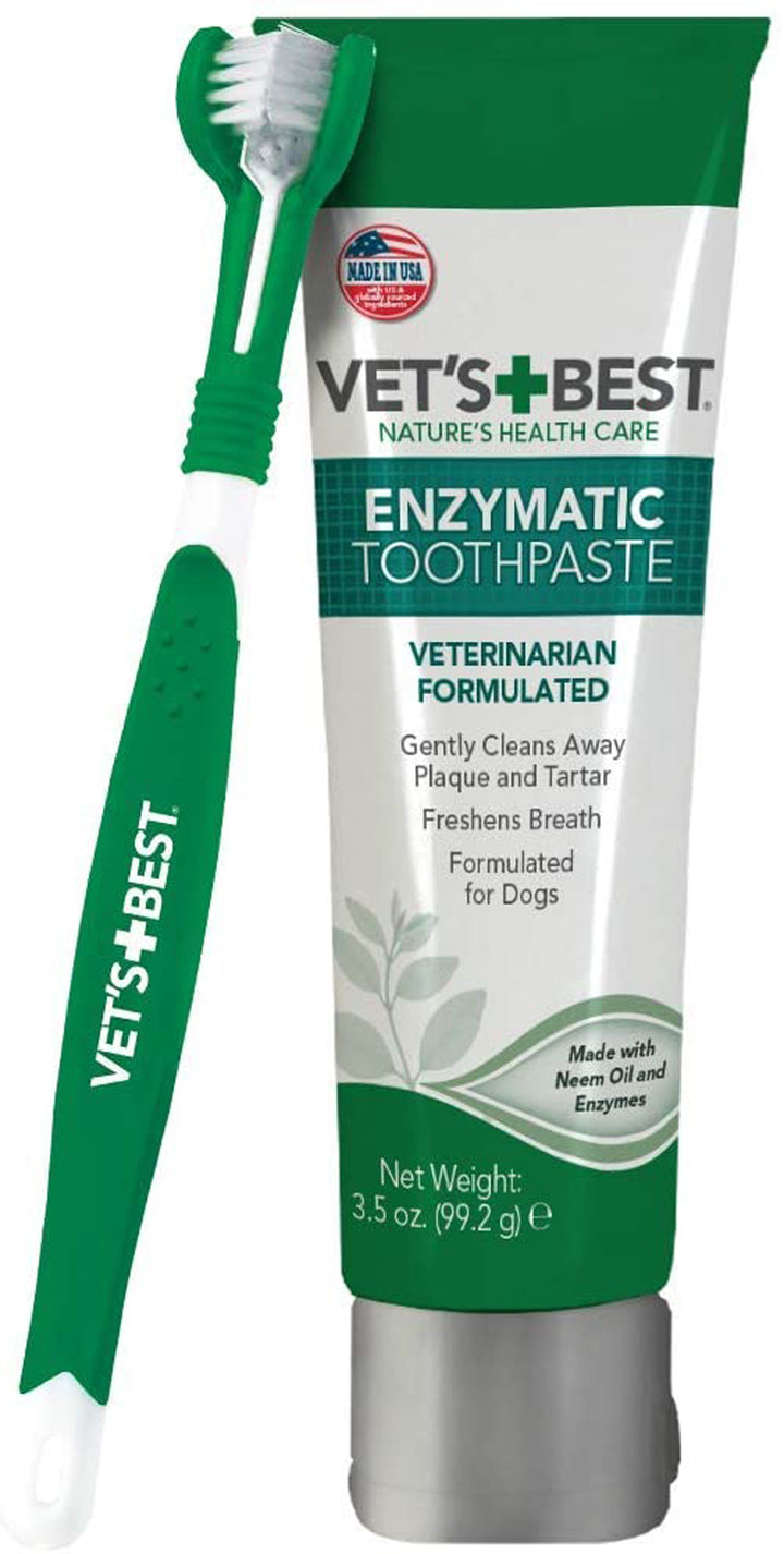 Vet's Best Dental Care Kit with Toothbrush and Gel for Dogs 1ea/Toothpaste: 3.5 oz-