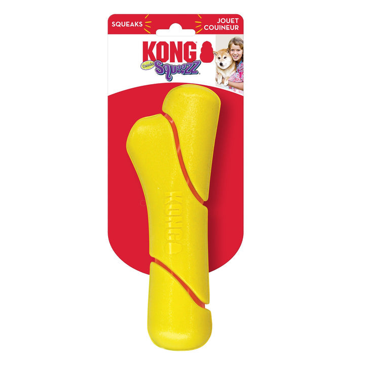 KONG Squeezz Tennis Stick Dog Toy Yellow 1ea/LG-