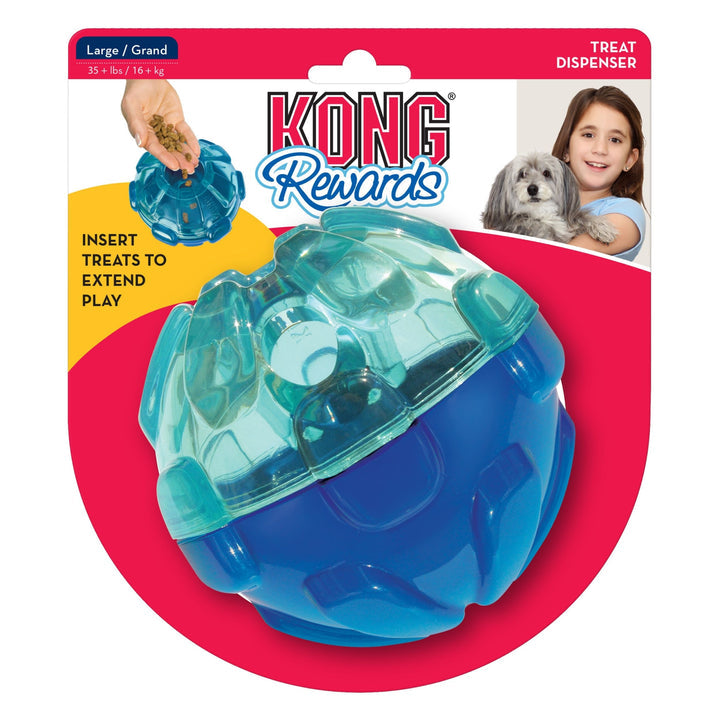 KONG Rewards Ball Treat Dispenser Dog Toy Blue 1ea/LG-