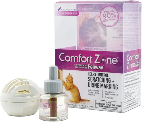 Comfort Zone Comfort Zone Cat Calming Diffuser Kit, Cat Pheromone, 1 Diffuser, 1 Refill-48ml, New Formula Single Diffuser Kit, 1 Diffuser, 1 Refill 1ea/1 Diffuser And 1 Refill-