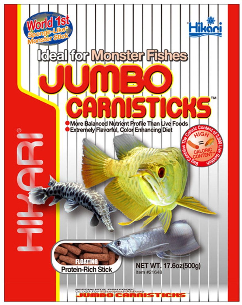 Hikari USA Jumbo CarniSticks® Floating Fish Food 1ea/17.6 oz, Jumbo-