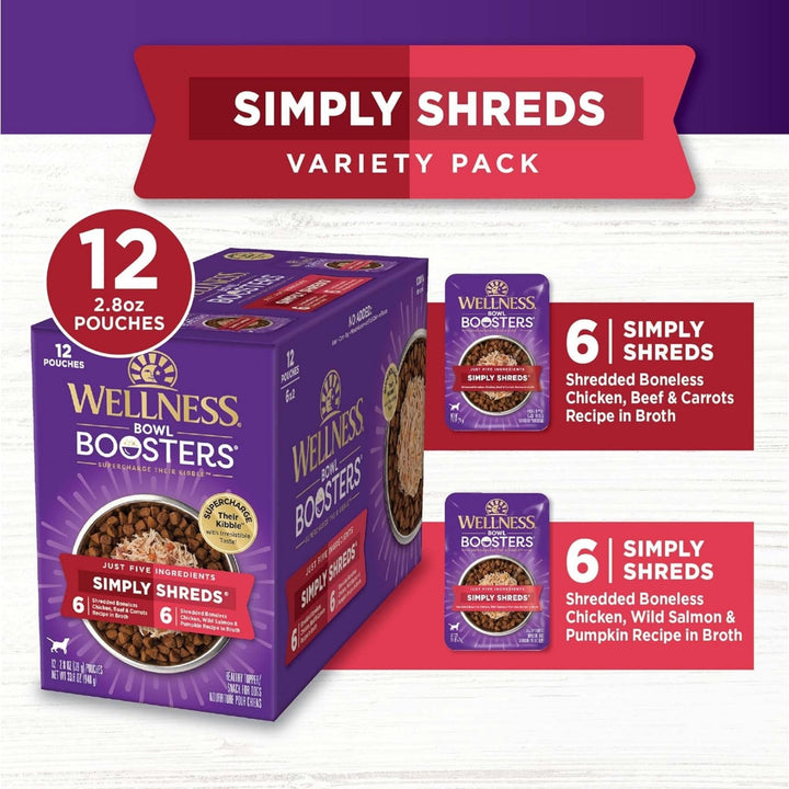 Wellness Bowl Boosters Simply Shreds 2.8oz. Chicken Variety Pack (Case of 12)