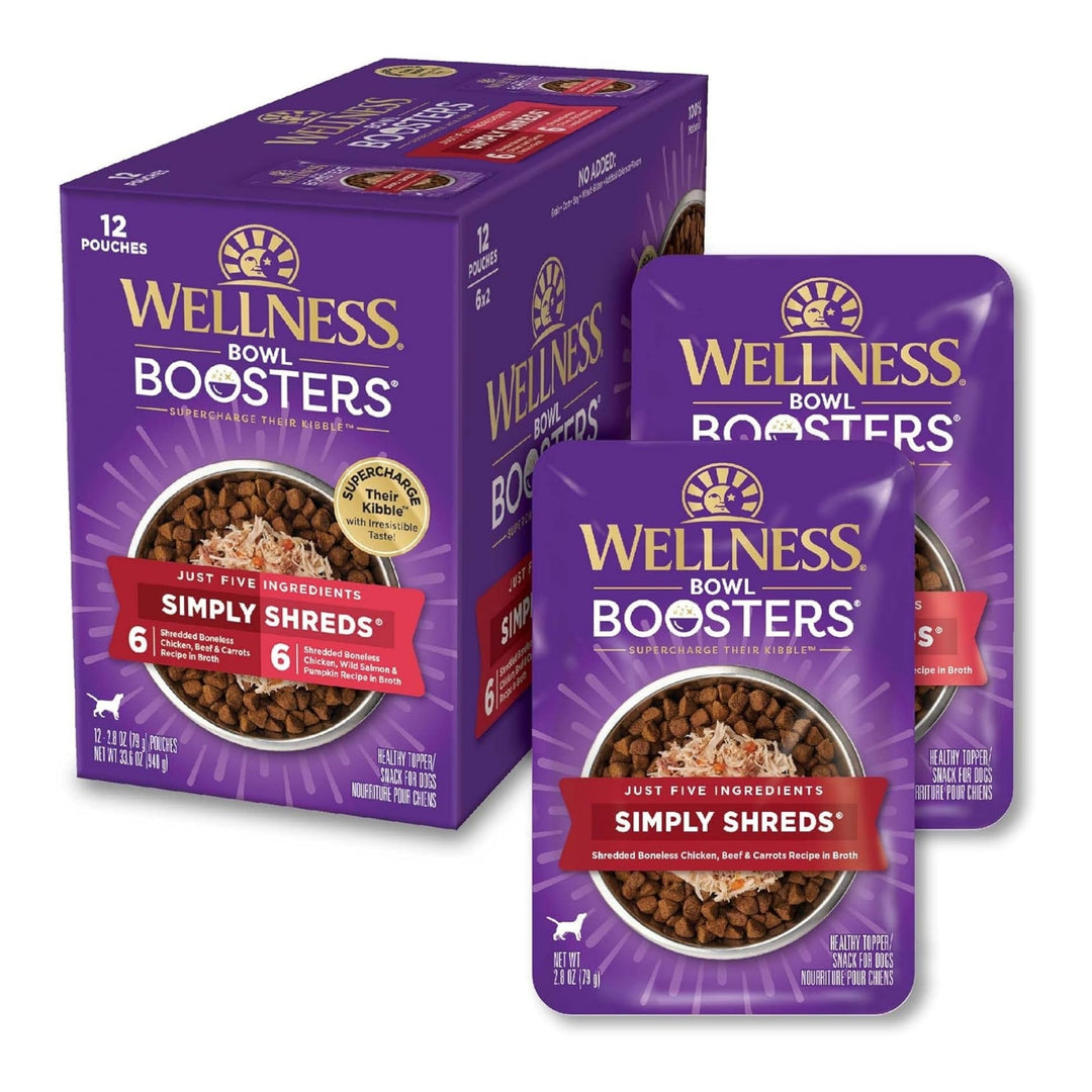 Wellness Bowl Boosters Simply Shreds 2.8oz. Chicken Variety Pack (Case of 12)