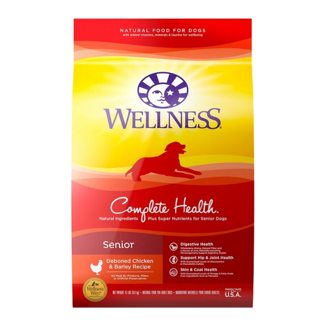 Wellness Dog Senior Deboned Chicken Barley 15Lb Adult Complete Health