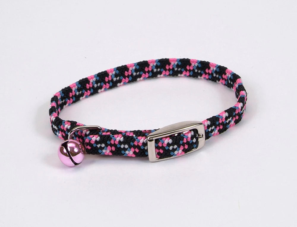 Lil Pals Elasticized Safety Kitten Collar with Reflective Threads Neon Pink 3-8 in x 8 in-