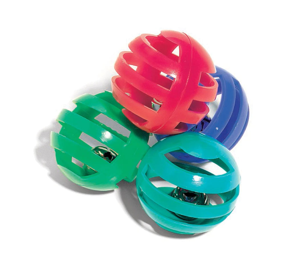 Spot Slotted Ball Cat Toy Multi-Color 4 Pack-