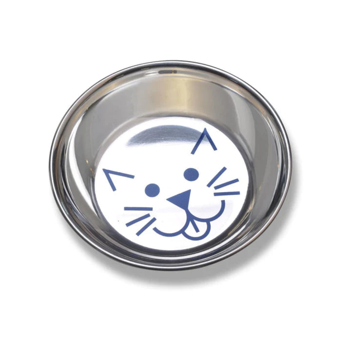 Van Ness Plastics Decorated Stainless Steel Saucer Cat Dish 1ea/8oz.-