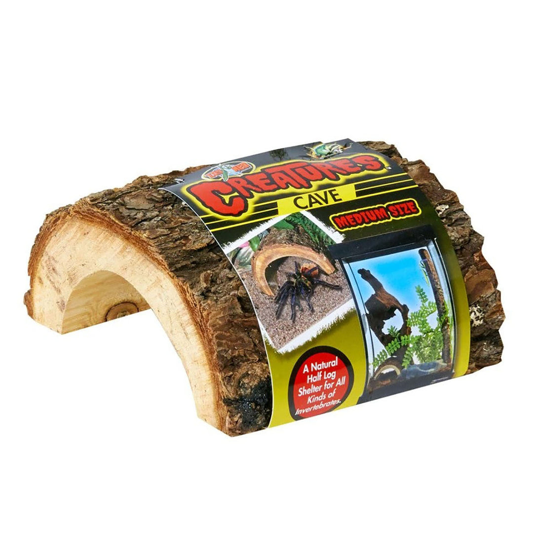 Zoo Med Creatures Cave Half Log Brown 1ea/MD-