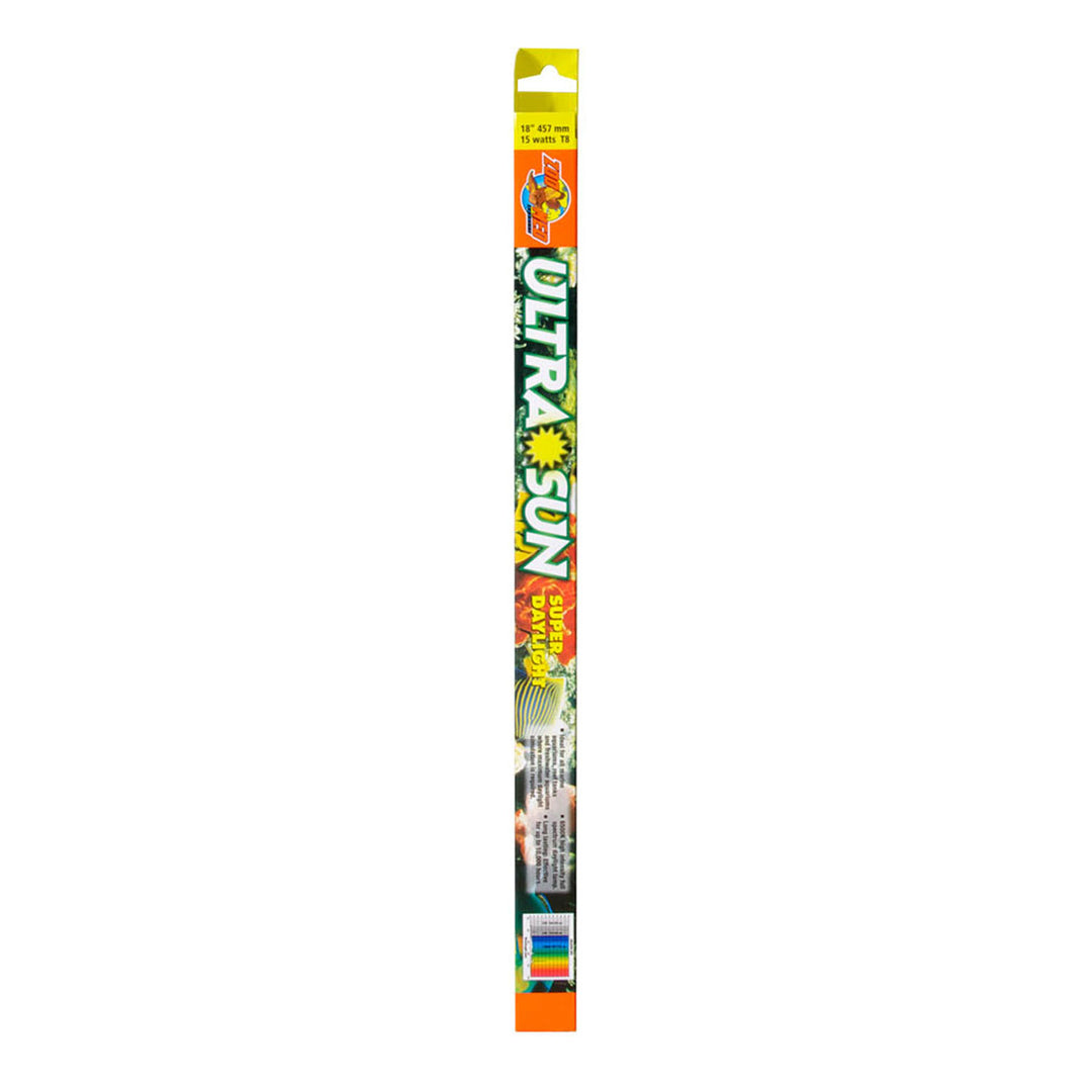 Zoo Med Ultra Sun Trichromatic Super Daylight T8 Lamp White 1ea/18 in-