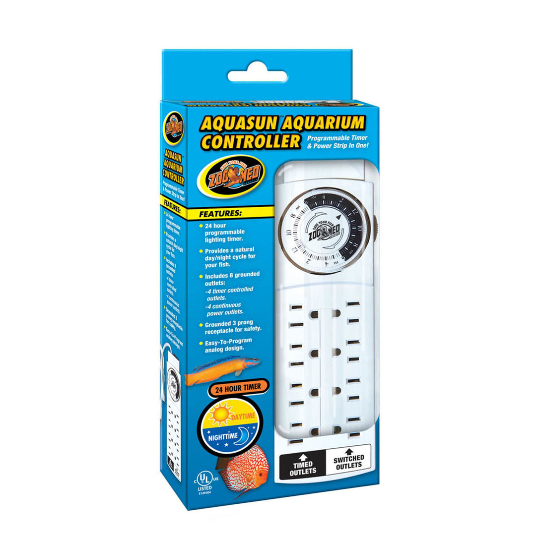 Zoo Med AquaSun Aquarium Controller Timer and Power Strip White 1ea-