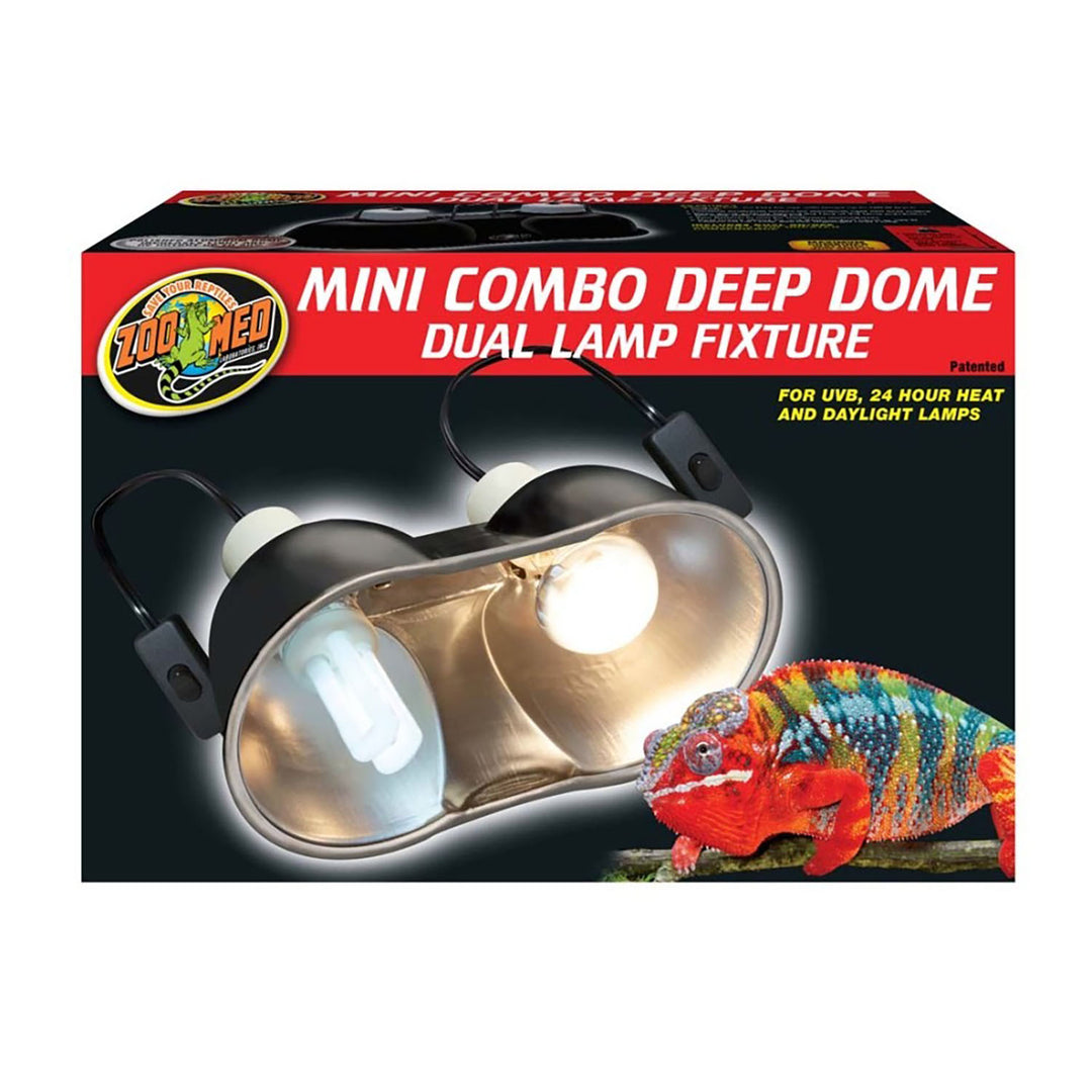 Zoo Med Mini Combo Deep Dome Lamp Fixture Black 1ea-