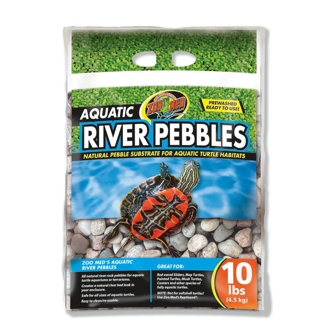 Zoo Med Aquatic River Pebble Substrate for Turtle Multi-Color 1ea/10 lb-