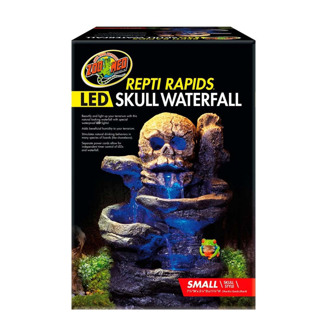 Zoo Med Repti Rapids LED Skull Waterfall Brown/Black 1ea/SM-