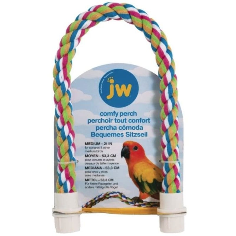 JW Pet Flexible Multi-Color Comfy Rope Perch 21in. - Medium 1 count-