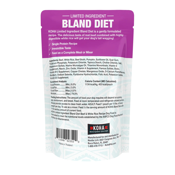 Koha Dog Bland Diet Beef Rice 12.5oz. (Case of 6)