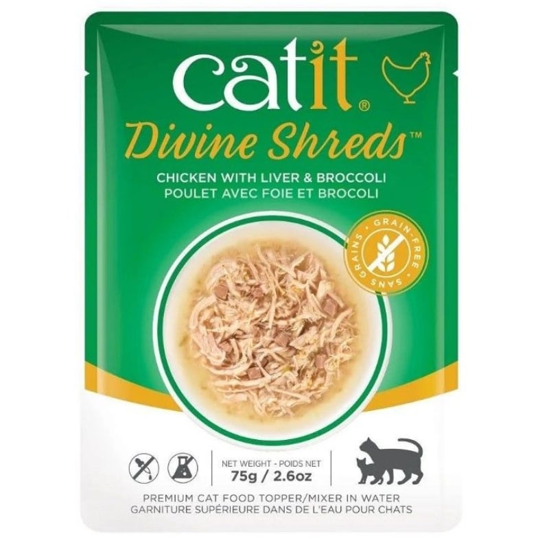 Catit Divine Shreds Chicken with Liver and Broccoli - 2.65 oz-