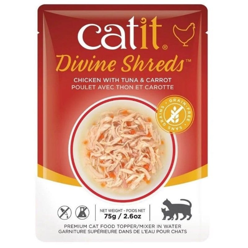 Catit Divine Shreds Chicken with Tuna and Carrot - 2.65 oz-