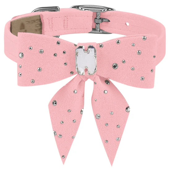 Silver Stardust Tail Bow Collar-TC-Puppy Pink-