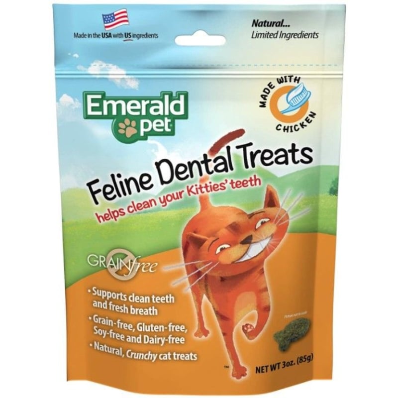 Emerald Pet Feline Dental Treats Chicken Flavor - 3 oz-