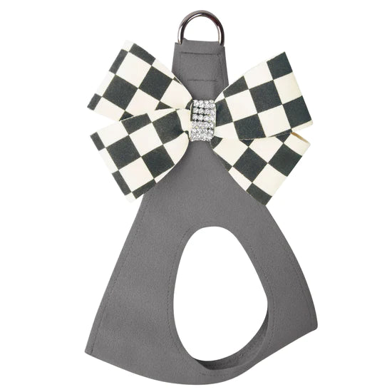 Windsor Check Nouveau Bow Step In Harness- Classic Neutrals-TC-Platinum-