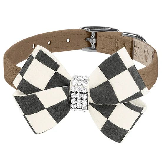 Windsor Check Nouveau Bow Collar-TC-Fawn-