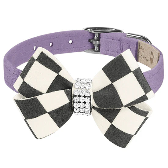 Windsor Check Nouveau Bow Collar-TC-French Lavender-