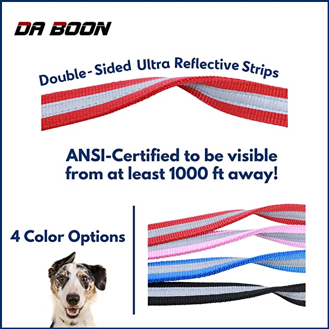 Da Boon Original Double-Sided Reflective Leash-Pink-1-