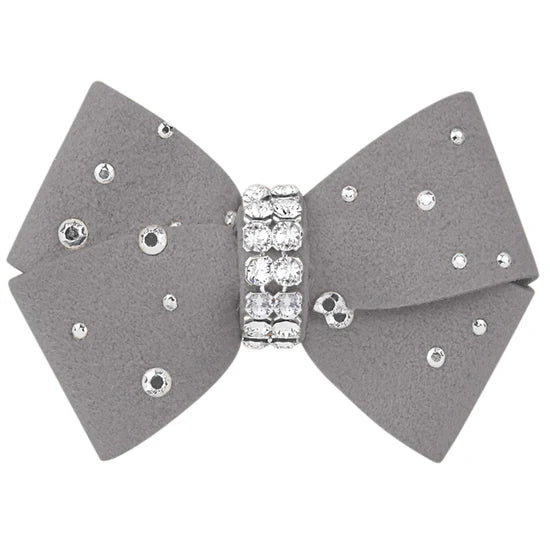 Nouveau Bow Hair Bow with Silver Stardust-XS-Platinum-