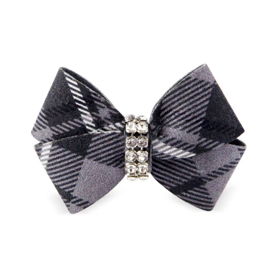 Scotty Nouveau Bow Hair Bow-XS-Charcoal Plaid-