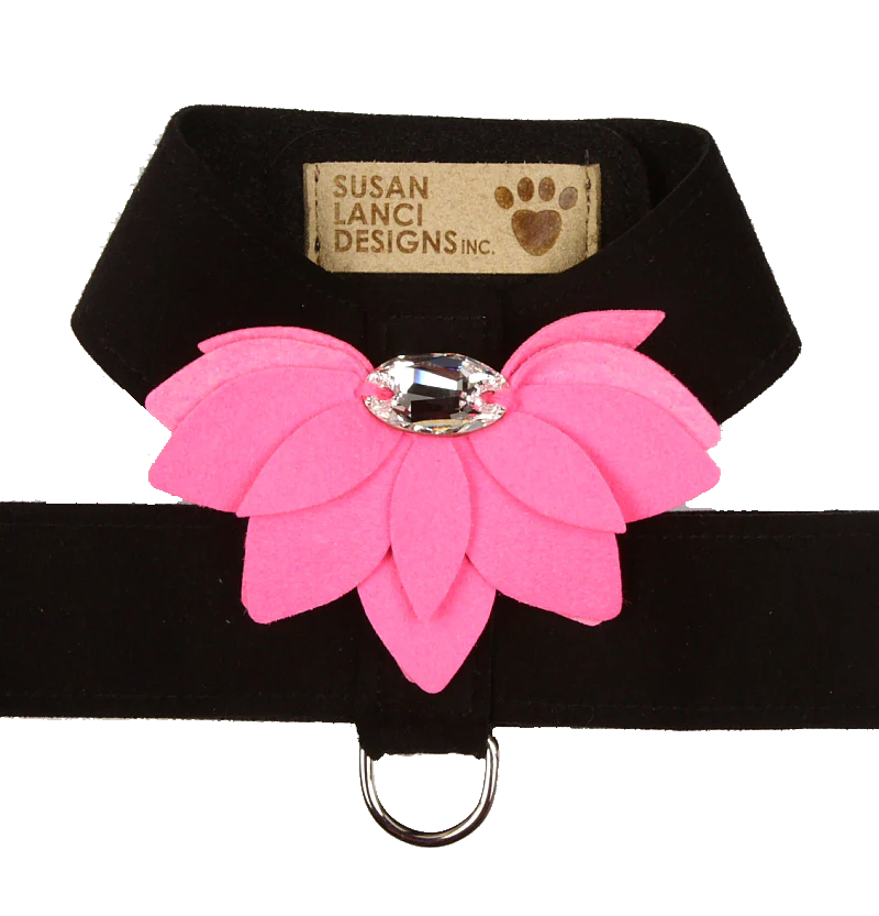 Water Lily Tinkie Harness-TC-Black With Perfect Pink-