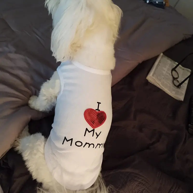 I Love My Mommy Letter Print Dog Vest Shirt