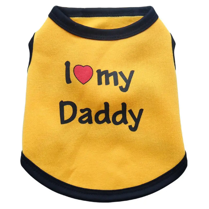 I Love My daddy Letter Print Dog Vest Shirt