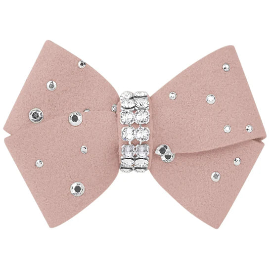 Nouveau Bow Hair Bow with Silver Stardust-XS-Rosewood-