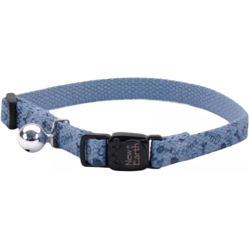 Coastal Pet New Earth Soy Printed Breakaway Cat Collar Fish Pattern - 8-12in.L x 3/8in.W-