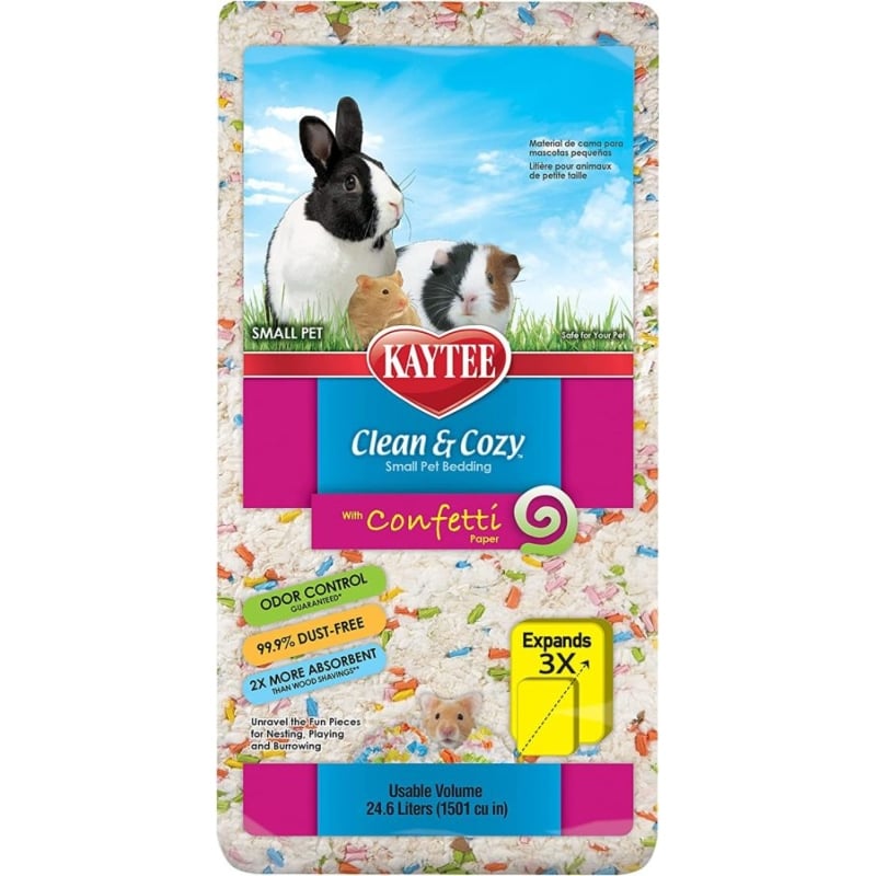 Kaytee Clean and Cozy with Confetti Paper Small Pet Bedding with Odor Control - 24.6 liter-