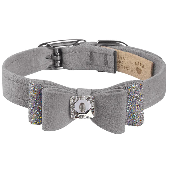 Aurora Borealis Crystal Stellar Big Bow Collar-TC-Platinum-