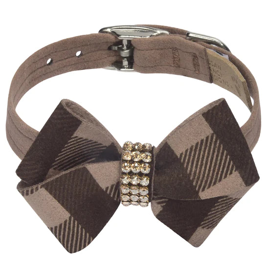 Fawn Gingham Nouveau Bow Collar-TC-Fawn-