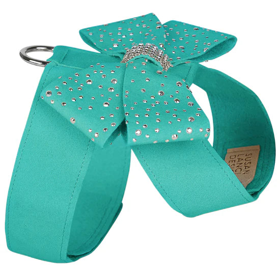 Silver Stardust Nouveau Bow Tinkie Harness-TC-Bimini Blue-