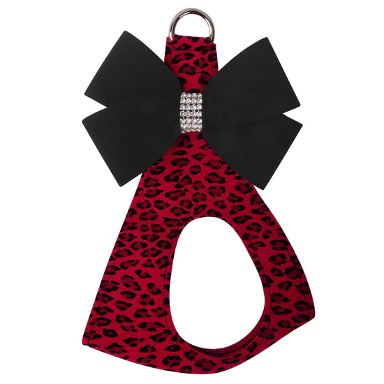 Black Nouveau Bow Step in Harness-TC-Red Cheetah-