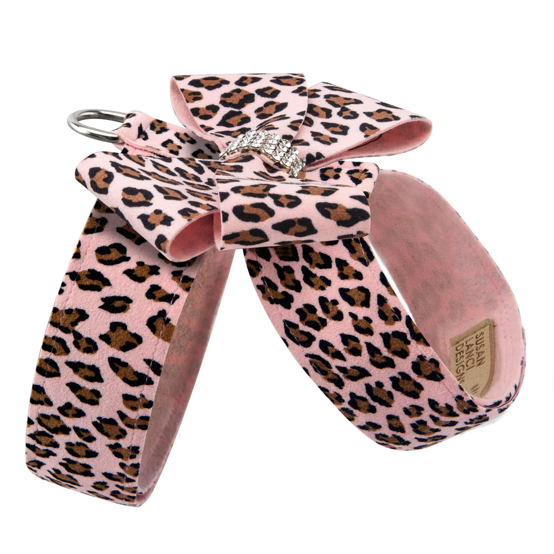 Cheetah Couture Nouveau Bow Tinkie Harness-TC-Pink Cheetah-