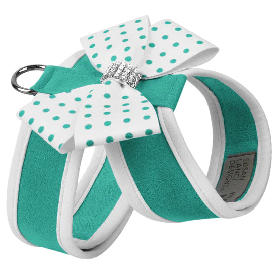 Bimini Polka Dot Nouveau Bow Tinkie Harness with White Trim-TC-Bimini Blue-