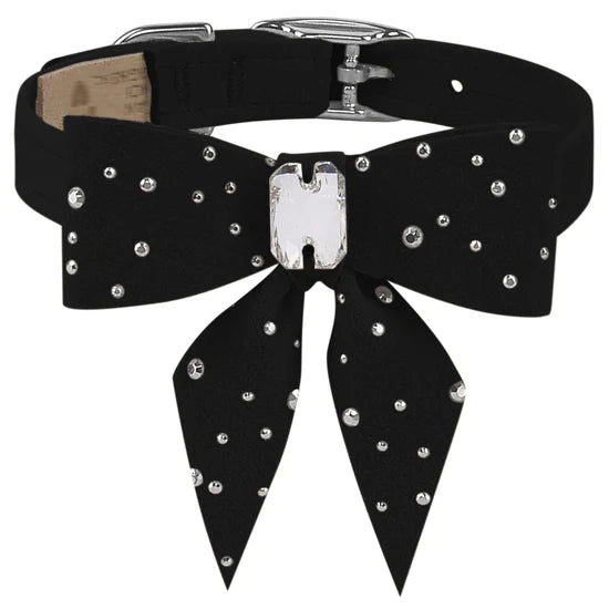 Silver Stardust Tail Bow Collar-TC-Black-