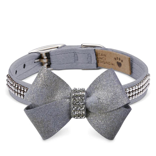 Platinum Glitzerati Nouveau Bow 3 Row Giltmore Collar-TC-Platinum-