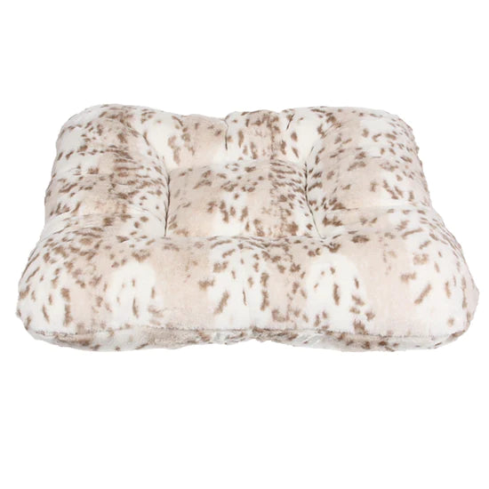 Soft Arctic Snow Leopard Square Bed-1-Soft Arctic Snow Leopard-